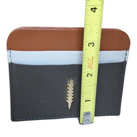 Thacker tri color leather card case carrier purse essential card holder - Picture 3 of 5